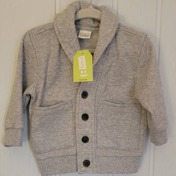 NEW! Shawl Collar Cardigan for Baby by Crazy 8 - Sz 6-12M - Grey - NWT - Picture 4 of 4